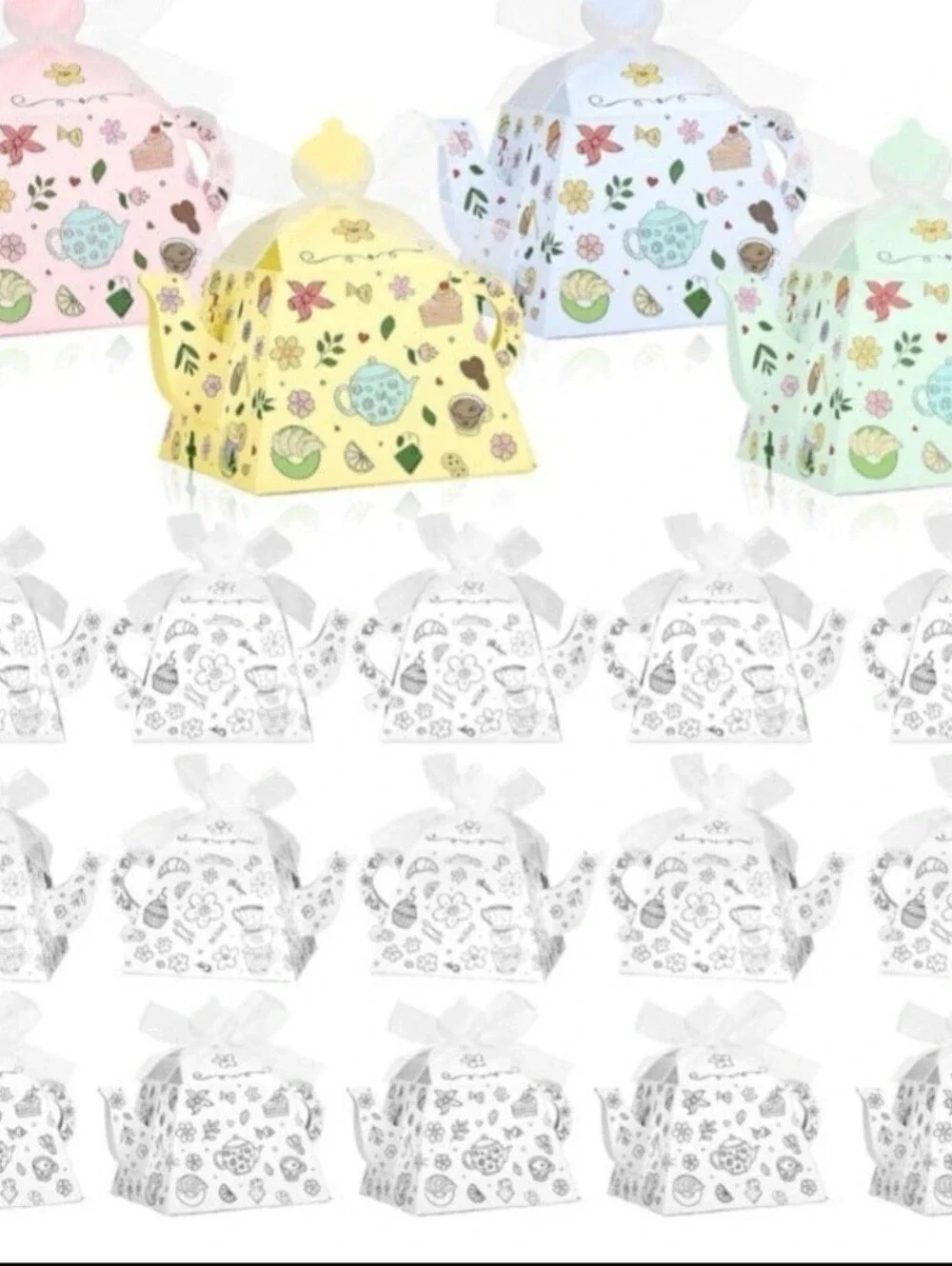 Color Your Own Teapot Craft - 14 Teapots